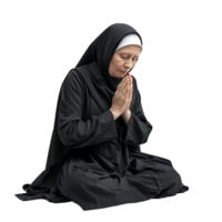 Nun praying on isolated transparent background png