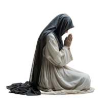 Nun praying on isolated transparent background png