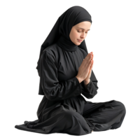 religieuse prier sur isolé transparent Contexte png