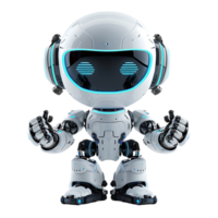 linda ai robot chatbot pulgares arriba en aislado transparente antecedentes png