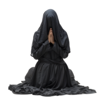 Nun praying on isolated transparent background png