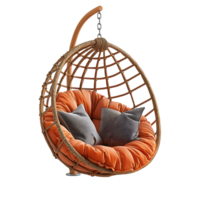 Hanging cozy chair on isolated transparent background png