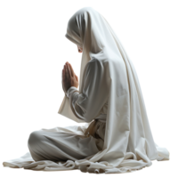 Nun praying on isolated transparent background png