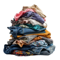 Pile of dirty clothes on isolated transparent background png