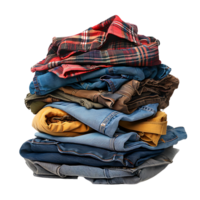 Pile of dirty clothes on isolated transparent background png