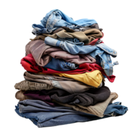 Pile of dirty clothes on isolated transparent background png