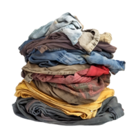 Pile of dirty clothes on isolated transparent background png