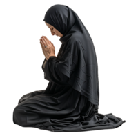 Nun praying on isolated transparent background png