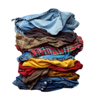 Pile of dirty clothes on isolated transparent background png