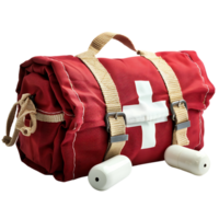 First aid kit on isolated transparent background png