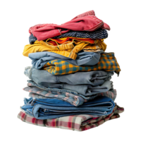 Pile of dirty clothes on isolated transparent background png