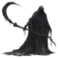 Grim reaper scythe on isolated transparent background png