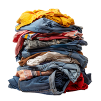 Pile of dirty clothes on isolated transparent background png