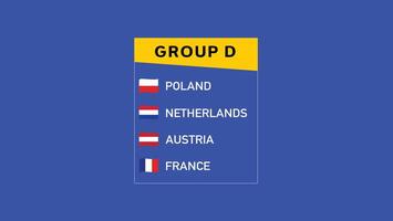 European Nations 2024 Group D Flags Ribbon Abstract Design Teams Countries European Football Symbol Logo Illustration vector