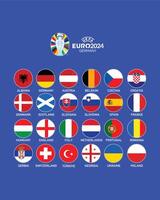 euro 2024 Alemania emblema diseño con logo oficial símbolo europeo fútbol americano final ilustración vector