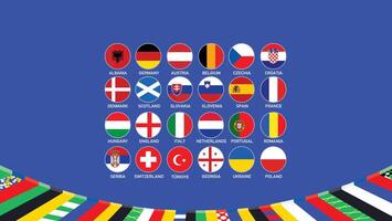 European Nations Football 2024 Emblem Design Abstract Symbol European Football Teams Countries illustration vector