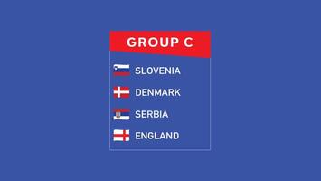 European Nations 2024 Group C Flags Ribbon Abstract Design Teams Countries European Football Symbol Logo Illustration vector