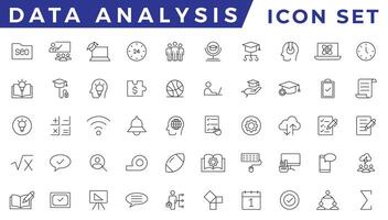 Data Analysis icon set vector