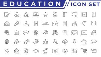 Education icon set vector