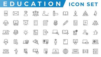 Education icon set vector