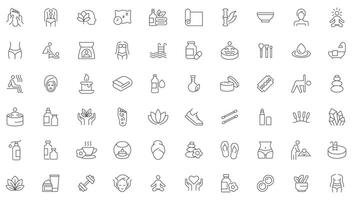 Spa and wealness icon set vector