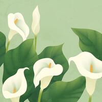 Elegant hand painted flower illustration vector