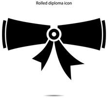 Rolled diploma icon vector