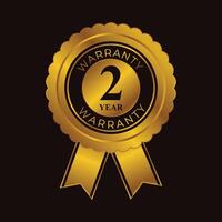 2 year warranty Gold guarantee label vector