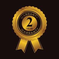 2 año garantía oro garantizar etiqueta vector