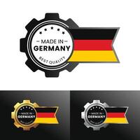 Made in Belgium with gear and flag design. For banner, stamp, sticker, icon, logo, symbol, label, badge, seal, sign. Illustration vector