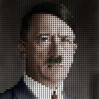 Adolf Hitler portrait of mosaic art illustration. Solid color of dot halftone pattern. Mosaic art. Historical people. Eps 10. vector