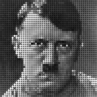Adolf Hitler portrait of mosaic art illustration. Solid color of dot halftone pattern. Mosaic art. Historical people. Eps 10. vector