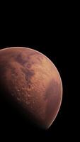 Amazing red planet Mars in deep stellar space video