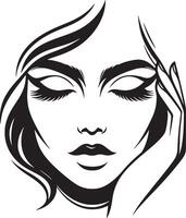 mujer belleza cara silueta ilustración vector