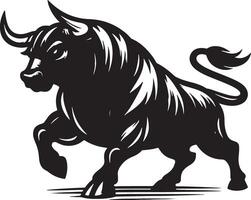 Angry Bull Silhouette Illustration Design vector