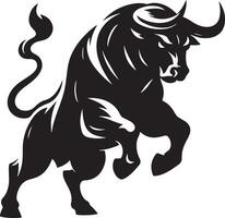 Angry Bull Silhouette Illustration Design vector