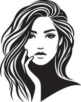 mujer belleza cara silueta ilustración vector