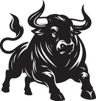 Angry Bull Silhouette Illustration Design vector