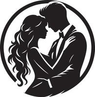 Romantic Couple Silhouette Illustration vector