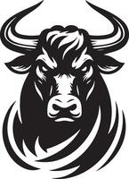 Angry Bull Silhouette Illustration Design vector