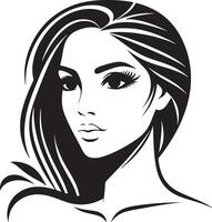 mujer belleza cara silueta ilustración vector