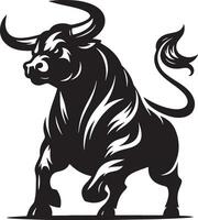 Angry Bull Silhouette Illustration Design vector