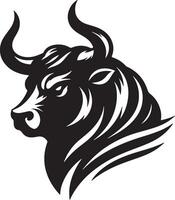 Angry Bull Silhouette Illustration Design vector