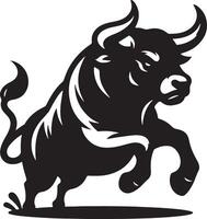 Angry Bull Silhouette Illustration Design vector