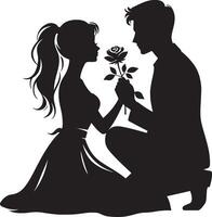 Romantic Couple Silhouette Illustration vector