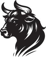 Angry Bull Silhouette Illustration Design vector