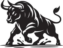 Angry Bull Silhouette Illustration Design vector