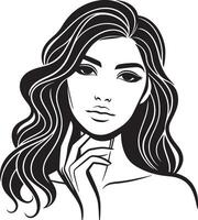 mujer belleza cara silueta ilustración vector