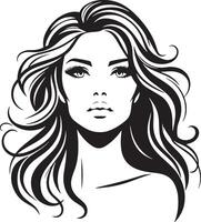 mujer belleza cara silueta ilustración vector