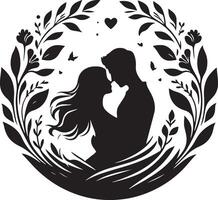 Romantic Couple Silhouette Illustration vector